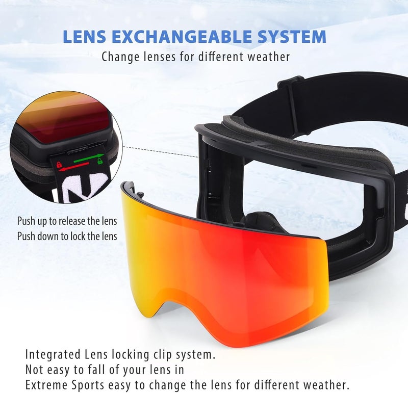 EXP VISION Ski/Snowboard Goggles Parent-child Snow Goggles Over Glasses for Men, Women Youth Kids - Image 5